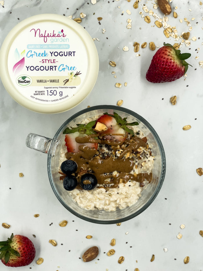 Nafsika’s Garden Plant-Based Greek Yogurt Overnight Oats